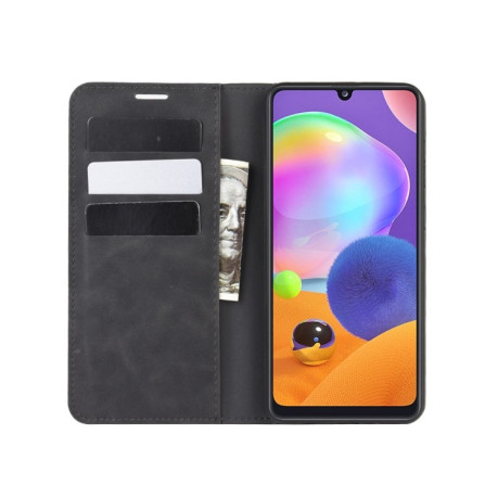 Чехол- книжка Retro Skin Feel Business Magnetic на Samsung Galaxy A31 - черный