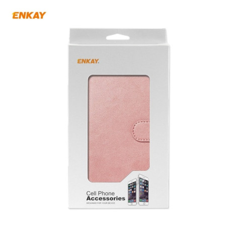 Чохол-книга ENKAY для Samsung Galaxy S21 Ultra - рожевий