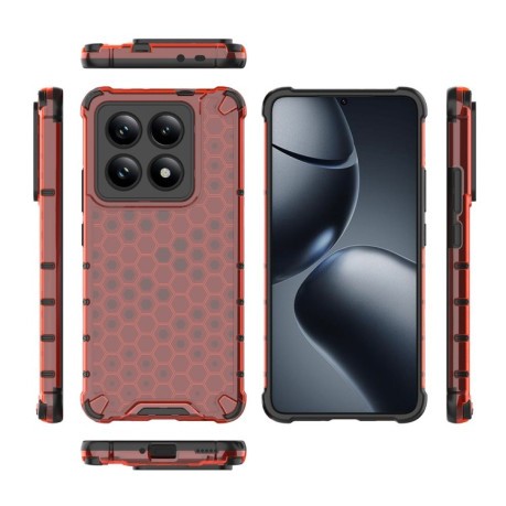 Противоударный чехол Honeycomb на Xiaomi 14T Pro 5G Global - красный