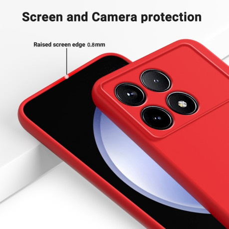 Силиконовый чехол Solid Color Liquid Silicone на Xiaomi Poco F6 Pro - красный