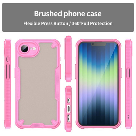 Противоударный чехол Armor Glaze PC Hybrid для iPhone 16e - розовый