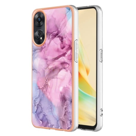 Противоударный чехол Electroplating IMD для OPPO Reno 8T 4G - розовое золото