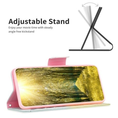 Чехол-книжка Colored Drawing Pattern для Samsung Galaxy A56 5G - Feather