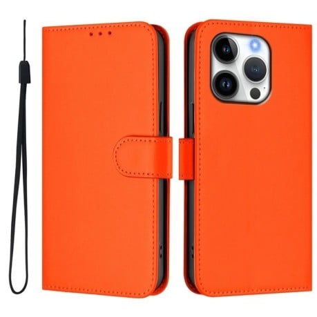 Чохол-книжка Skin Feel S-type для iPhone 16 Pro - помаранчевий