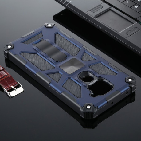 Противоударный чехол Magnetic with Holder на Xiaomi Redmi 10X / Note 9 - синий