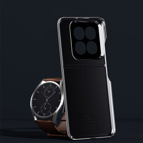 Чохол  Electroplating Plain-leather All-inclusive Shockproof для Xiaomi 14 - рожевий