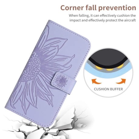 Чехол-книжка Skin Feel Sun Flower для Realme 12 5G Global - фиолетовый