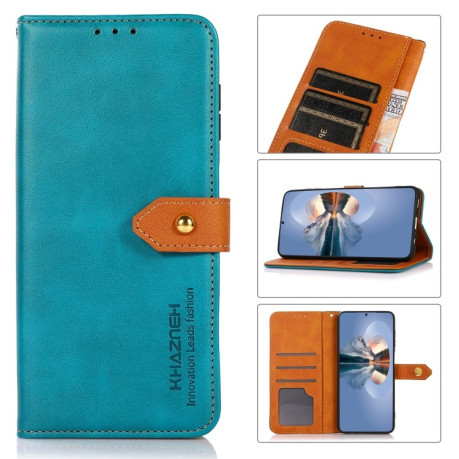 Чехол-книжка KHAZNEH Dual-color Cowhide для OPPO Reno7 5G Global/ Find X5 Lite/OnePlus Nord CE2 5G - синий