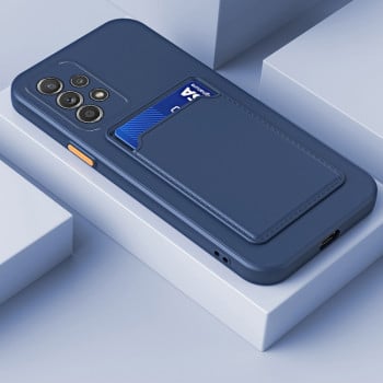 Противоударный чехол Card Slot Design для Samsung Galaxy A13 4G  - синий