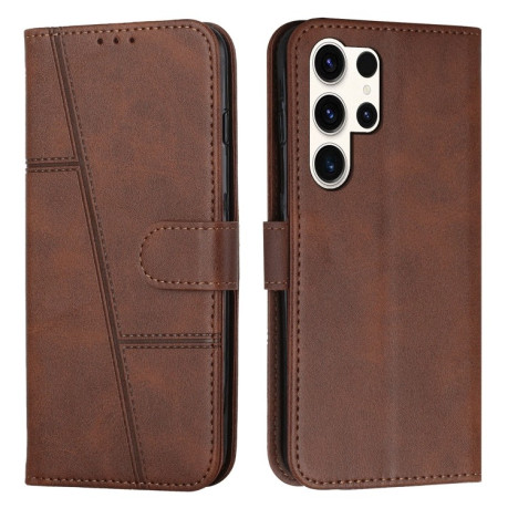 Чехол-книжка Stitching Calf Texture для Samsung Galaxy S25 Ultra 5G - коричневый