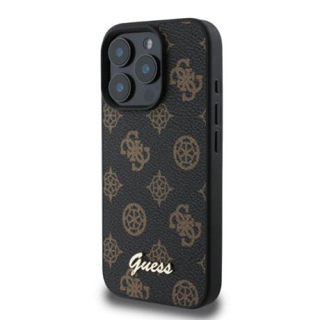 Оригінальний чохол Guess Peony Script MagSafe для iPhone 16 Pro - Black