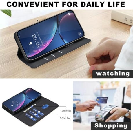 Чехол-книжка Splicing Color Hollow Flower Pattern RFID для Xiaomi Poco F7 5G Global - черный