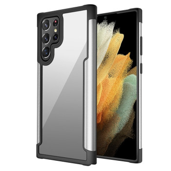 Противоударный чехол Iron Man Series на Samsung Galaxy S22 Ultra 5G - серебристый