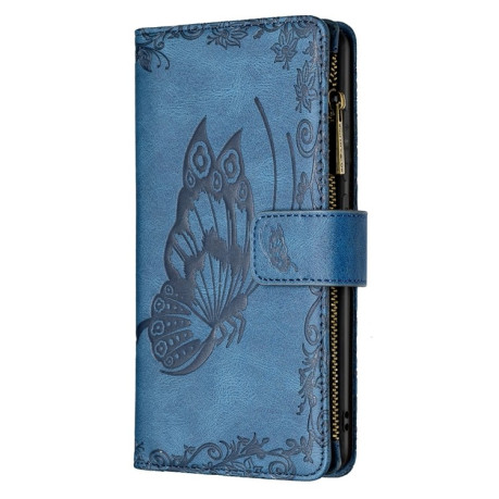 Чехол-книжка Flying Butterfly для Samsung Galaxy S21 FE - синий