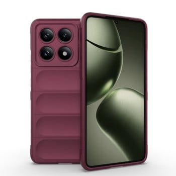 Силиконовый чехол Magic Flannel для Xiaomi 14T 5G Global - винно-красный