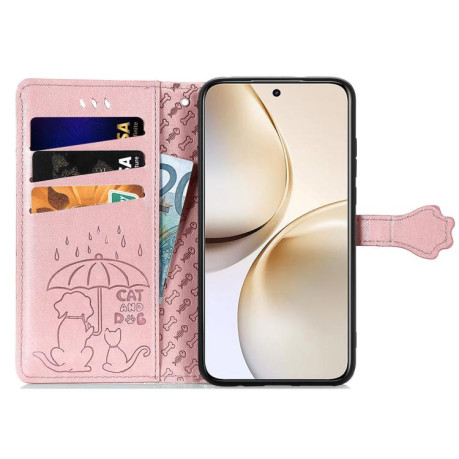 Чехол-книжка Cat and Dog для Realme 14 Pro+ - золото