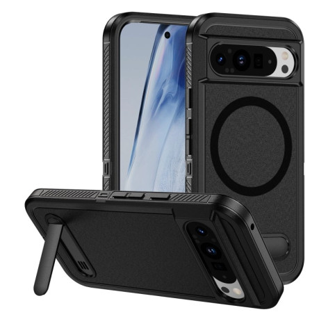Противоударный чехол Guard MagSafe Holder Matte PC Hybrid для Google Pixel 9 Pro - черный