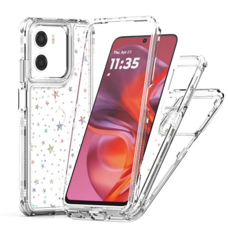 Чохол Acrylic Laser Paper гібридний з малюнком на Motorola Moto G05/G15/E15 - Stars