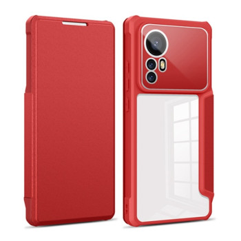 Чехол-книжка Magnetic Flip для Xiaomi 12 Pro - красный