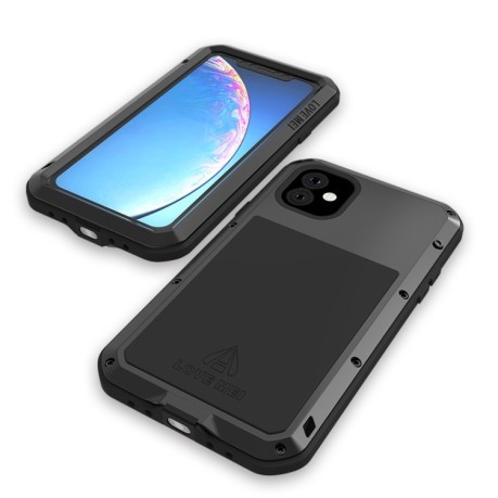 Вологозахисний протиударний чохол LOVE MEI Metal для iPhone 11 Pro Max - чорний