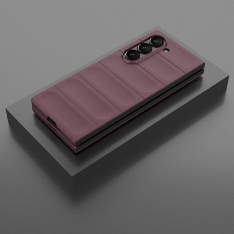 Силіконовий чохол Magic Flannel для Samsung Galaxy Fold 6 – винно-червоний