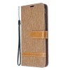 Чехол-книжка Color Matching Denim Texture на Samsung Galaxy S20 -коричневый