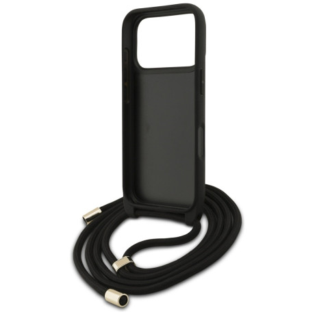 Оригинальный чехол Guess 4G Big Logo Cord Stap Crossbody на iPhone 17 Pro Max - Black