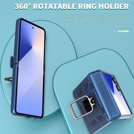 Чехол Sliding Window Hinge на Samsung Galaxy Flip 7 5G - синий
