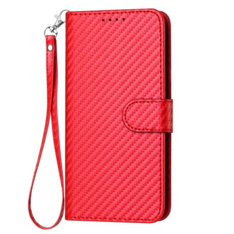 Чехол-книжка Carbon Fiber Texture на For на Samsung Galaxy F16 5G / M16 5G  - красный