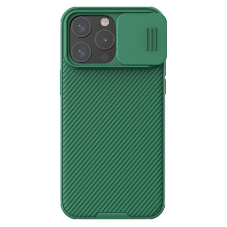 Ударозащитный чехол NILLKIN CamShield Pro на iPhone 15 Pro Max - зеленый