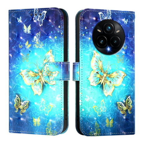 Чехол-книжка 3D Painting для Realme 14 Pro+ 5G - Butterfly