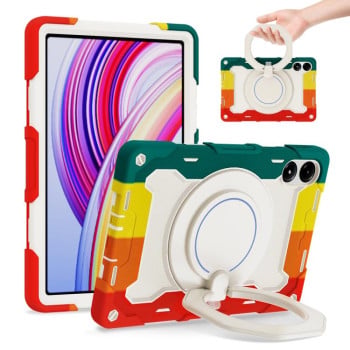 Силиконовый чехол Escase с поворотным кольцом для Xiaomi Redmi Pad Pro 12.1 / Pad 2 Pro — ярко-красный