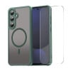 Чохол ENKAY Hat-Prince з MagSafe матовий+скло на Samsung Galaxy S25 FE 5G - зелений