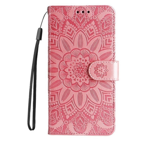 Чехол-книжка Embossed Sunflower для OPPO Reno12 F/12 FS- рожеве золото