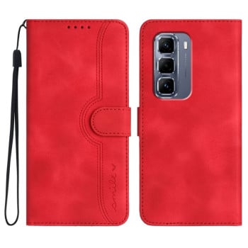 Чехол-книжка в стиле Retro мягкое покрытие Skin Feel серия Amile на Infinix Hot 50 Pro+ 4G - красный