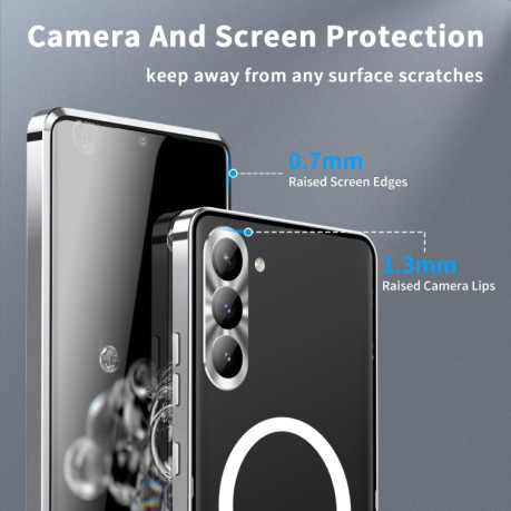 Противоударный чехол Frosted Metal (MagSafe) для Samsung Galaxy S23 FE 5G - серебристый
