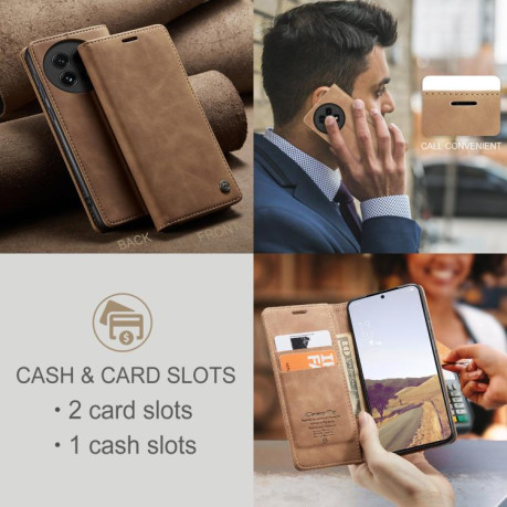 Чохол-книжка CaseMe-013 Multifunctional на OnePlus 13 - коричневий