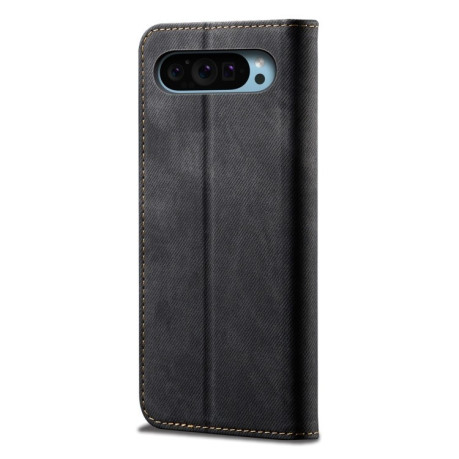 Чехол книжка Denim Texture Casual Style на Google Pixel 9 / 9 Pro - черный