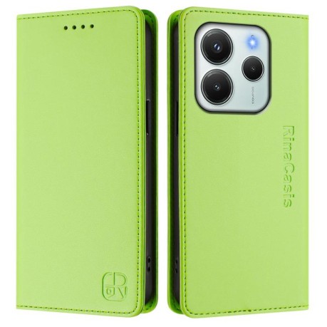 Чехол-книжка RC01 Dual-Folded Magnetic Suction RFID Leather на Xiaomi Redmi Note 14 4G 164.84mm  - зеленый