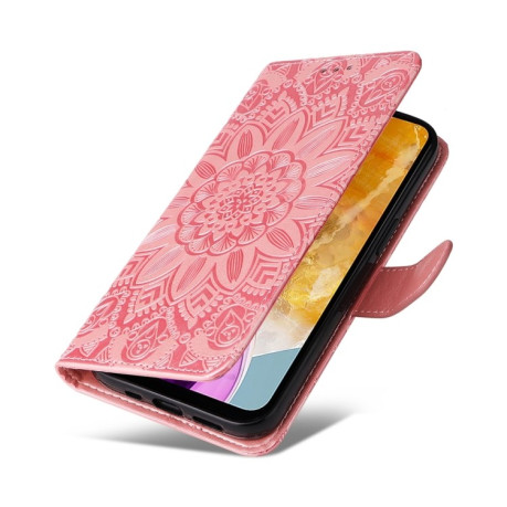 Чехол-книжка Embossed Sunflower для Samsung Galaxy M15 5G / F15 5G - розовое золото