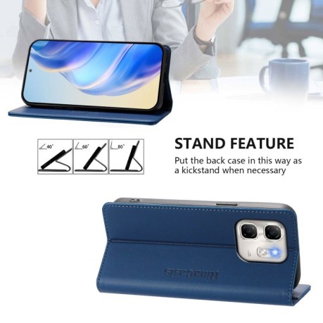Чехол-книжка RC01 Dual-Folded Magnetic Suction RFID Leather на Infinix Hot 50i 5G / Smart 9 4G - синий