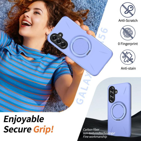 Противоударный чехол Kalebol с MagSafe и подставкой на Samsung Galaxy A57 5G — лиловый