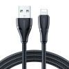 Кабель JOYROOM 2.4A USB to 8 Pin Surpass Series Fast Charging Data Cable, Length:2m - черный