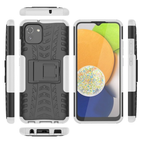 Противоударный чехол Tire Texture на Samsung Galaxy A03/A04E - белый