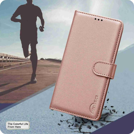 Чехол-книжка Litchi Texture RFID Anti-theft Leather для на Samsung Galaxy M16 5G / F16 5G - золотой