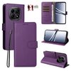 Чехол-книжка c текстурой Litchi  RFID Blocking 3-Card Wallet Leather на Xiaomi Redmi Note 15 4G / 5G /Poco M8  — фиолетовый