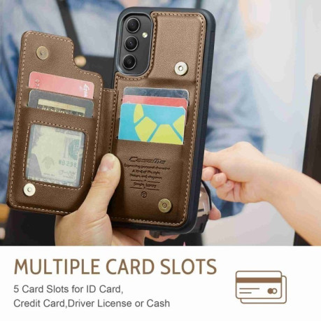 Чехол CaseMe C22 Card Slots Holder RFID Anti-theft для Samsung Galaxy A54 5G - коричневый