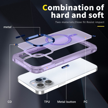 Противоударный чехол Skin Feel MagSafe Magnetic для iPhone 15 Pro Max - фиолетовый