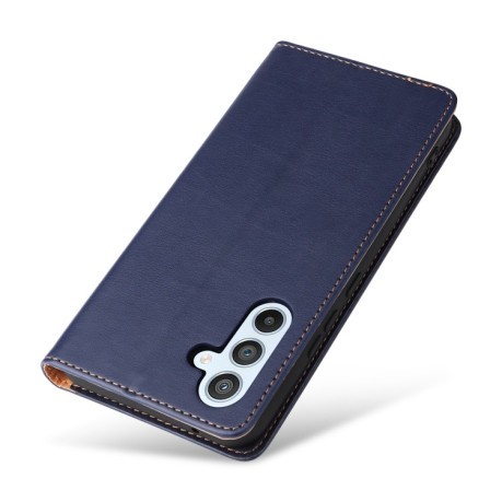 Кожаный чехол-книжка Fierre Shann Genuine leather Samsung Galaxy A54 5G - синий