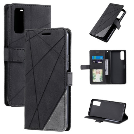 Чехол-книжка Skin Feel Splicing для Vivo Y72 5G / Y52 5G / iQOO Z3 - черный